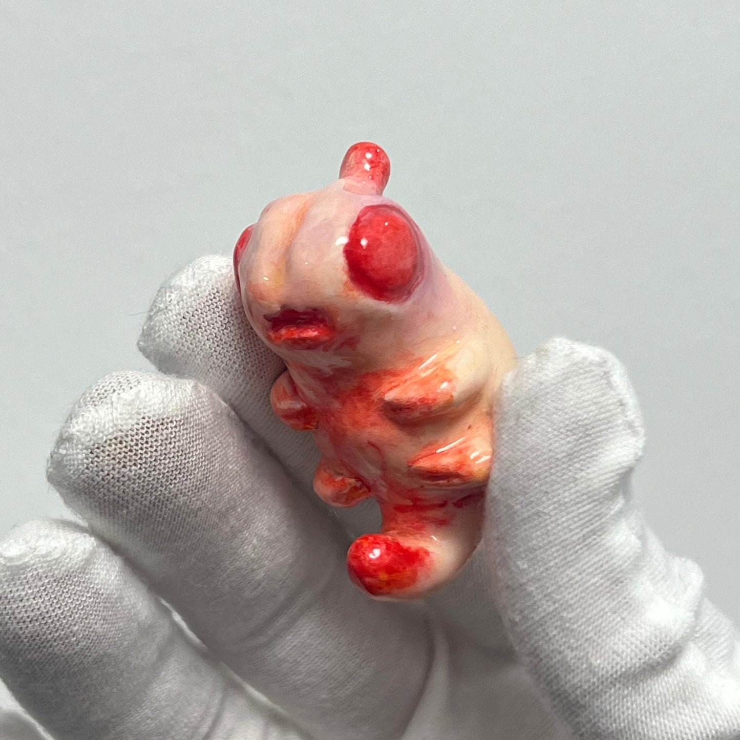 Handcrafted Creepy Cute Alien Embryo Monster Statue - A Striking Bloody Embryo Sculpture
