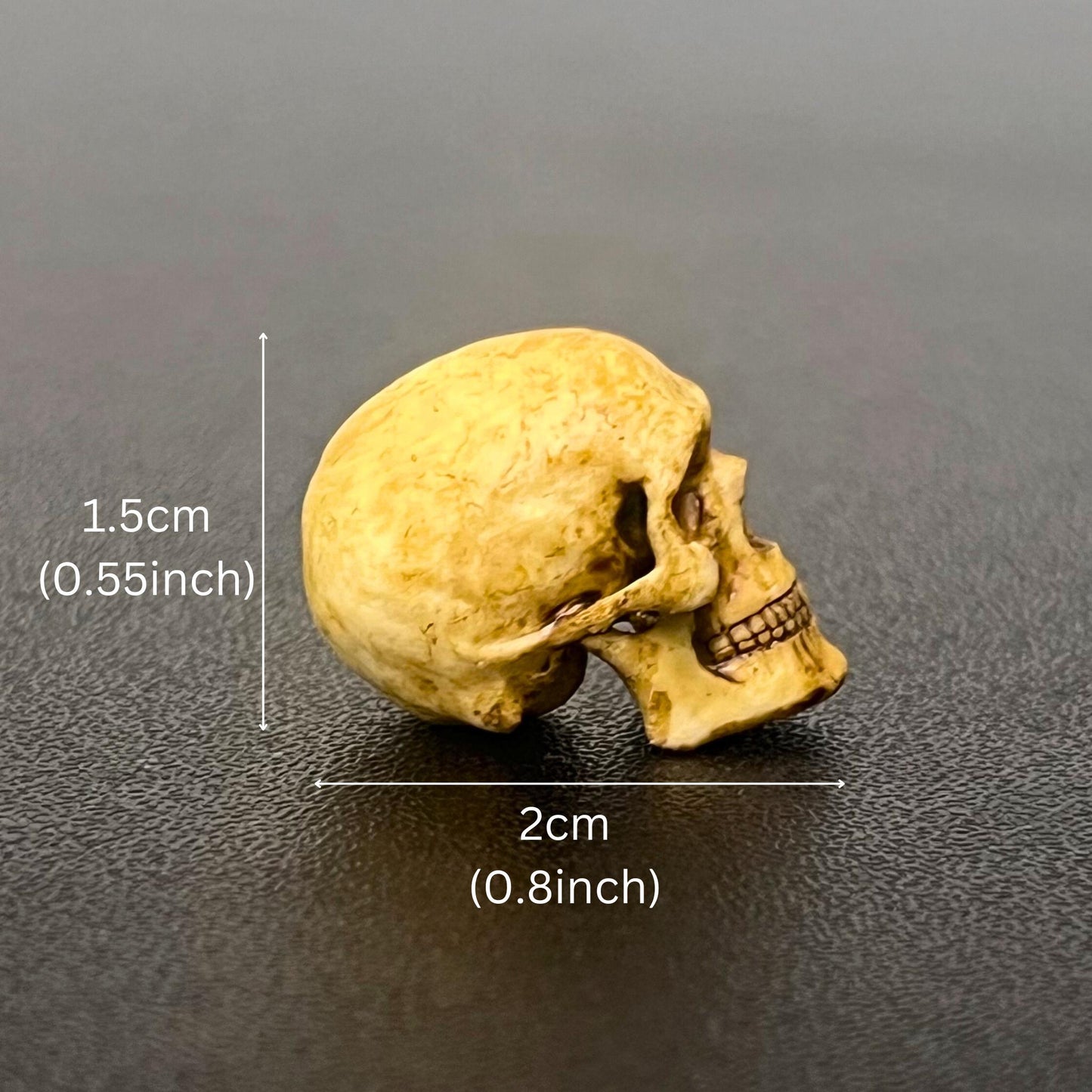 0.8" 3D Printed Miniature Hand-Painted Resin Skull, Realistic Skull Decoration